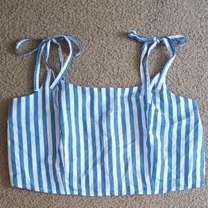 Old Navy Blue and White Striped Top